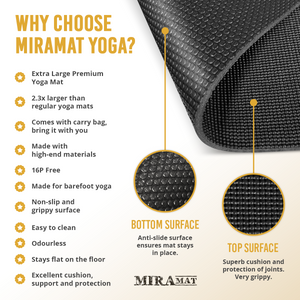 Miramat® Yoga - 214cm x 122cm - Extra Large Yoga Mat With Carry Bag - In Stock